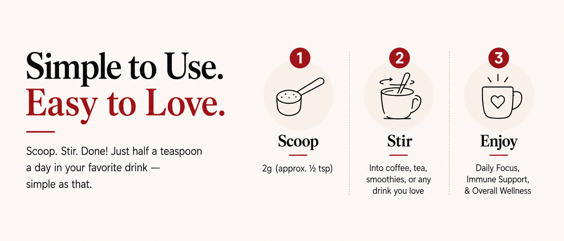 Suppello Mushroom Complex+ Powder - Simple to Use, Easy to Love - Scoop, Stir, Enjoy in 3 easy steps
